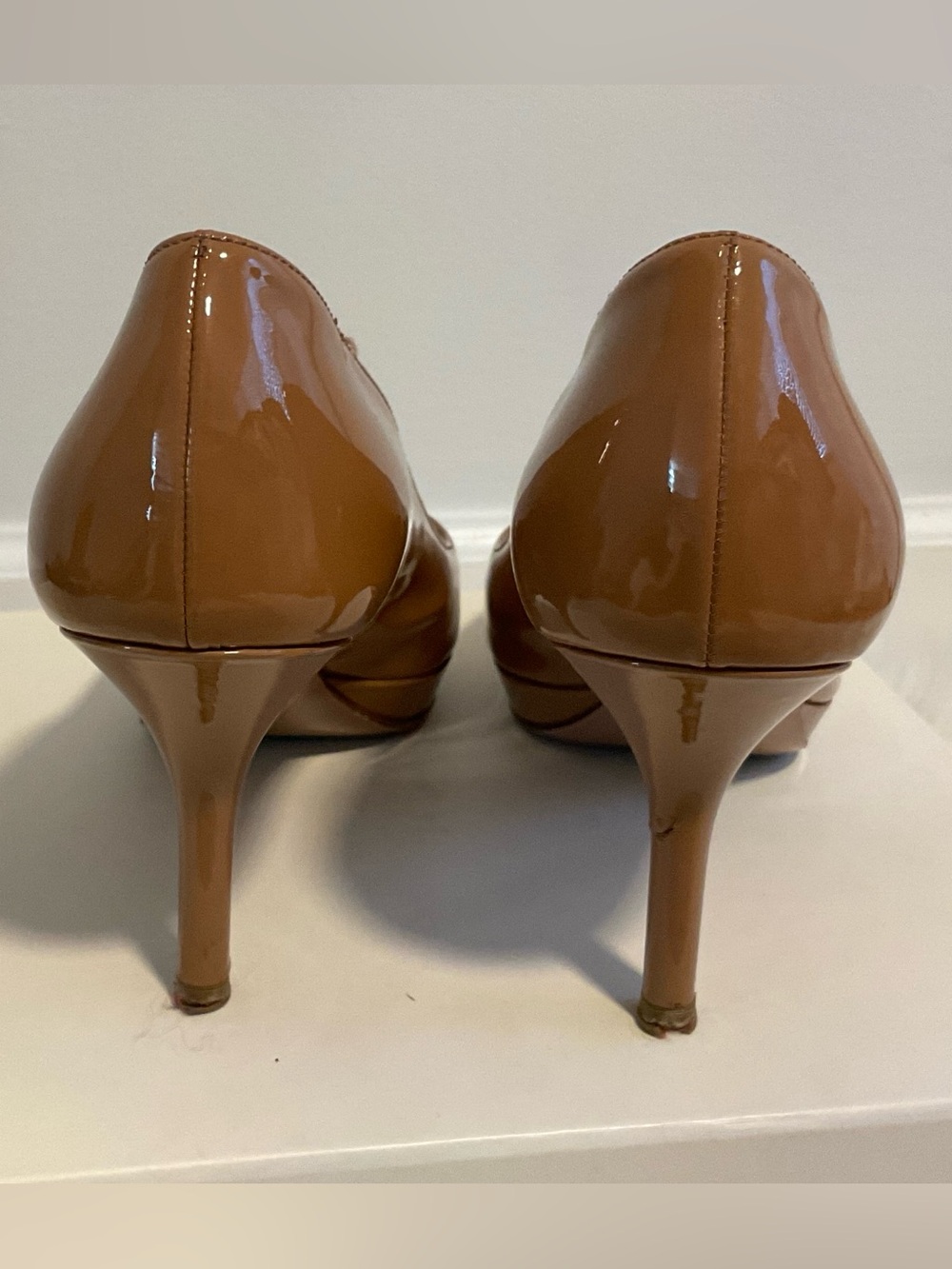 Prada Brown Patent Pointed-Toe Pumps - Picture 2 of 4